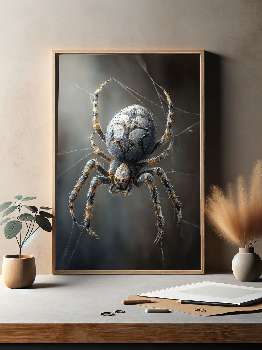 Orb-Weaver Spider Dark Print. — room view 2