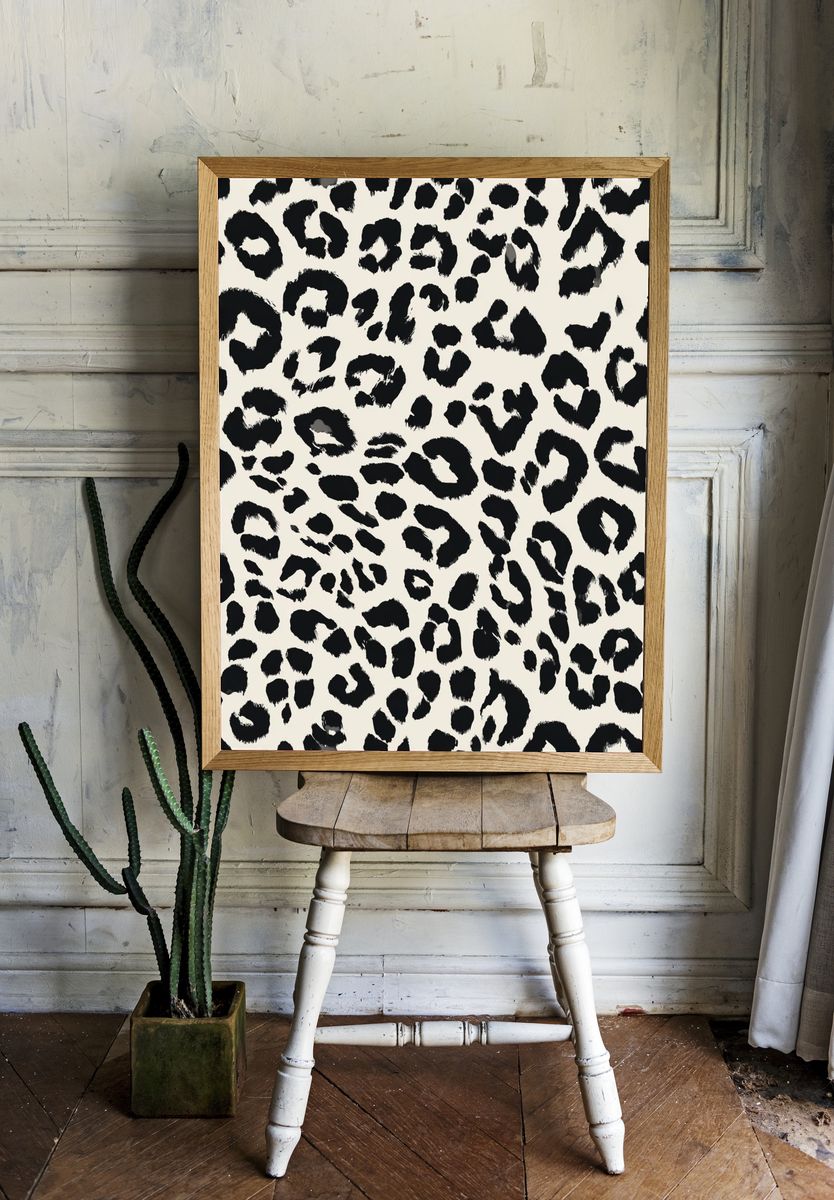 Black Leopard Print Poster. — room view 1