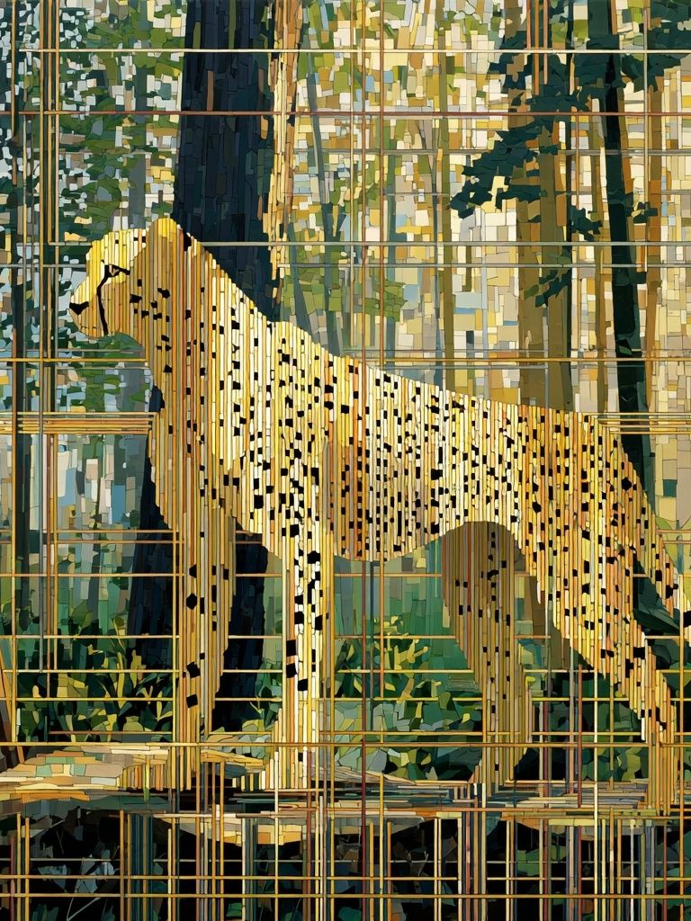 Cheetah in Forest Illustration Poster. poster detail