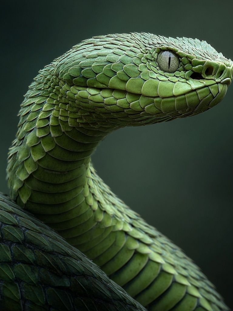 Green Viper Portrait Poster. poster detail