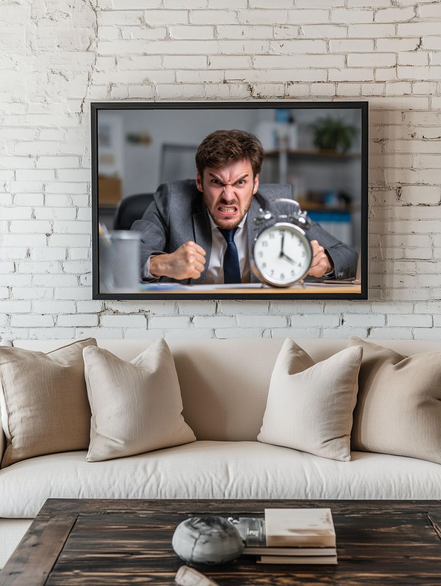 Angry Office Worker Photography Poster. — room view 1