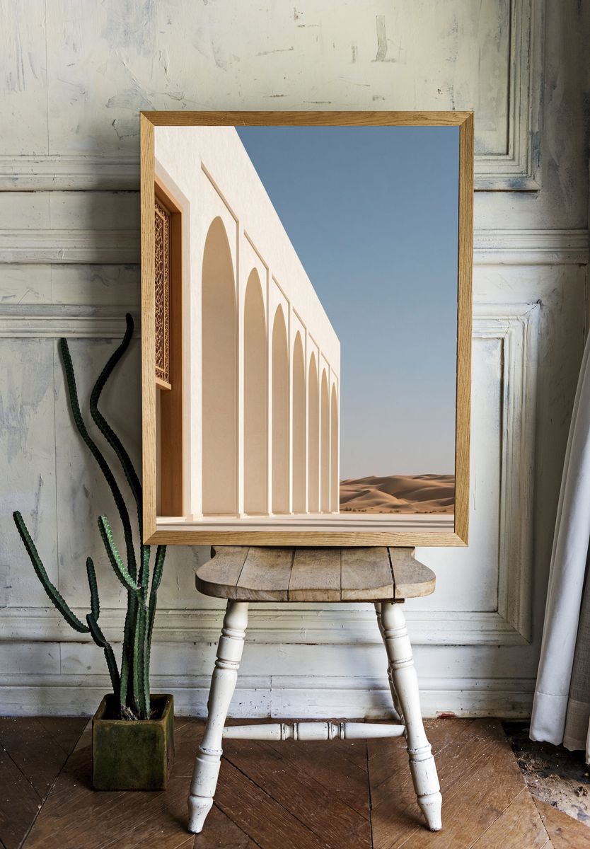 Desert Arch Facade Photography Poster. room preview