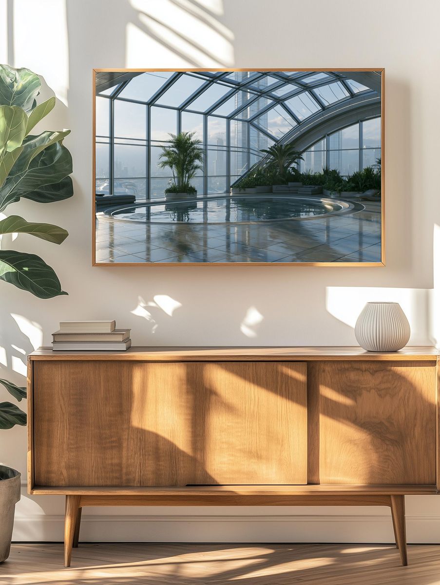 Skyline Indoor Pool Architecture Print. — room view 3
