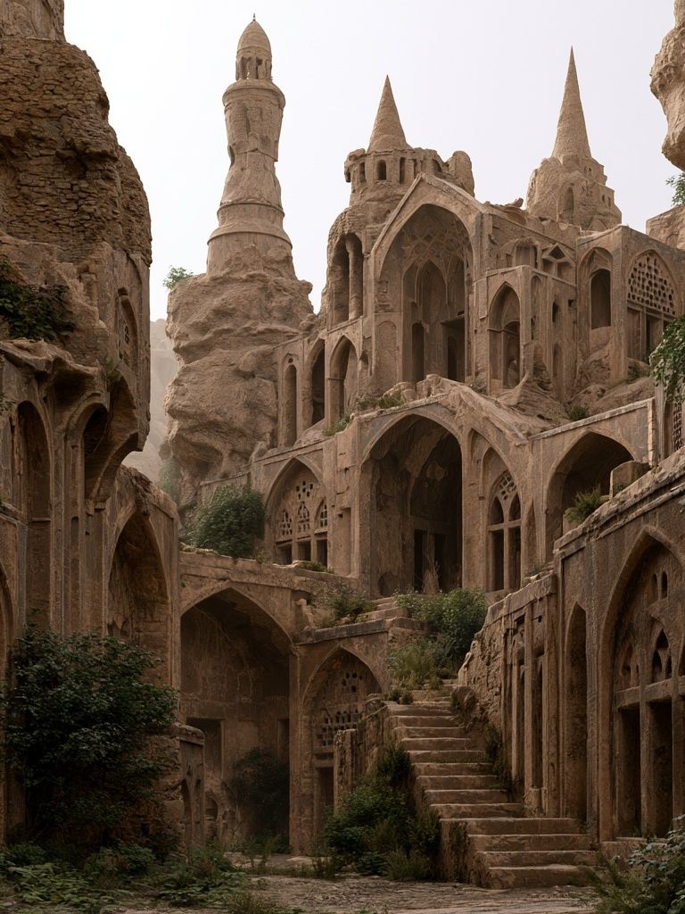 Ancient Cliff City Architecture Print. poster detail