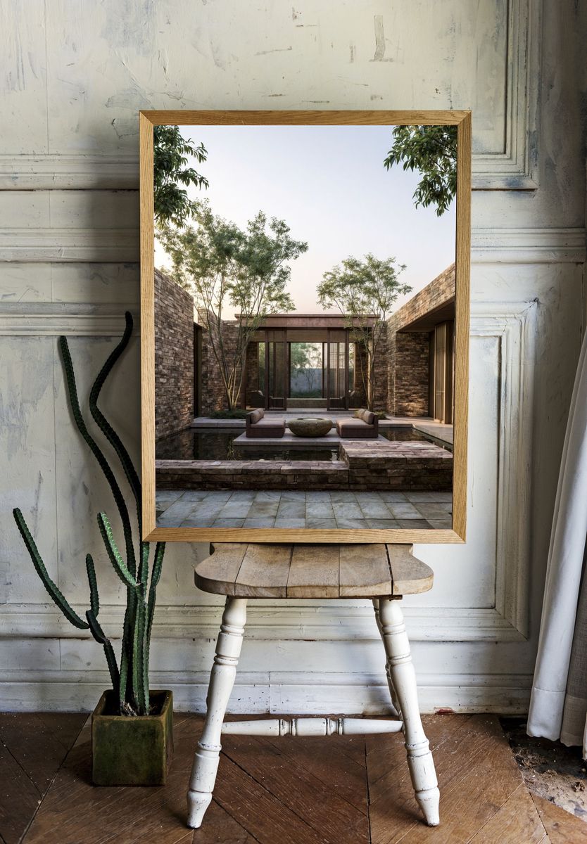 Modern Courtyard Architecture Print. room preview