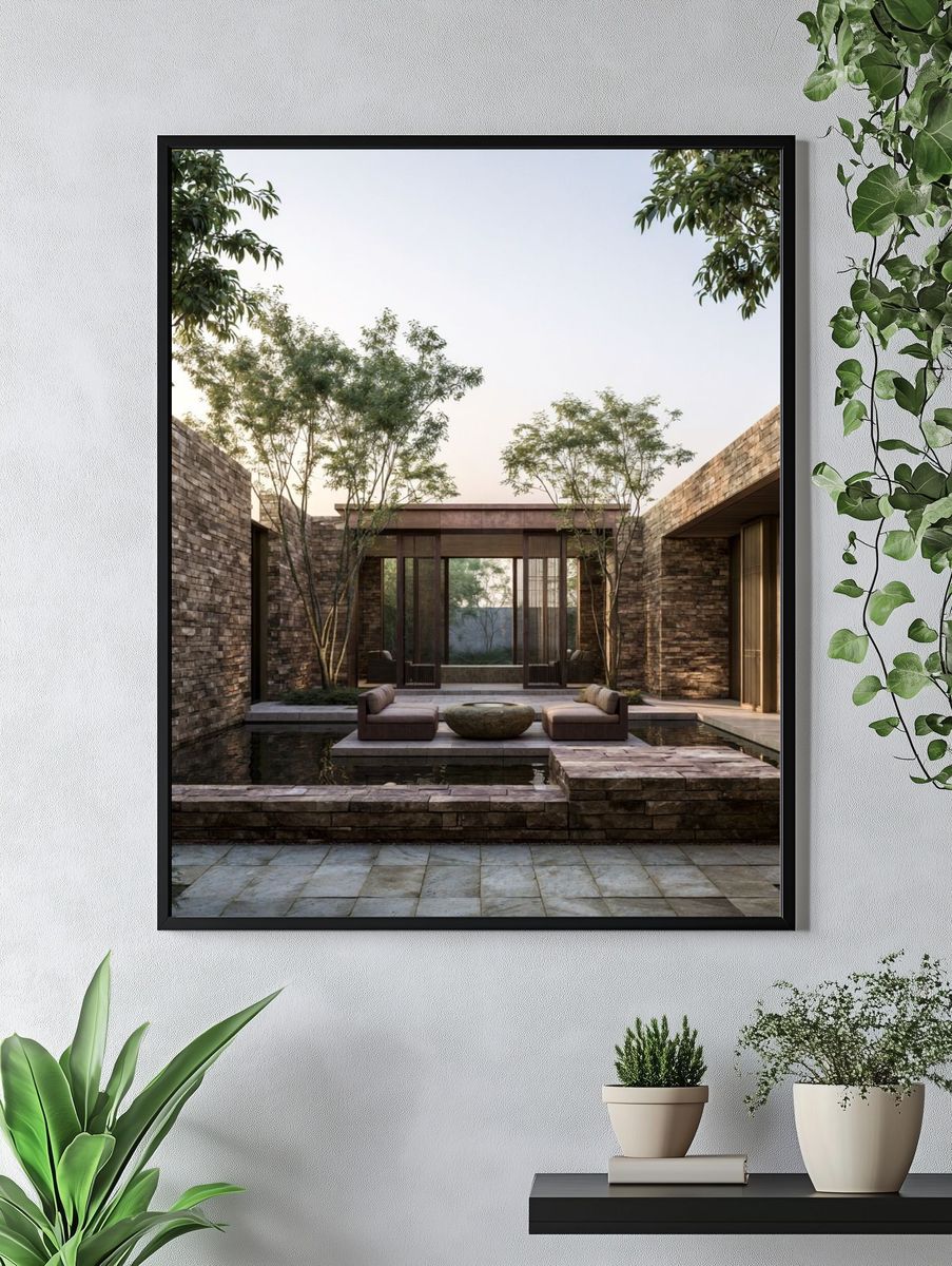 Modern Courtyard Architecture Print. — room view 4