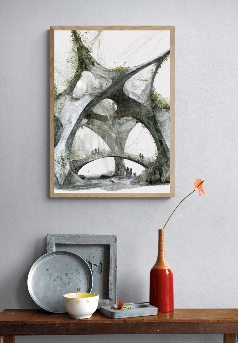 Futuristic Webbed Structure Architecture Poster. — room view 3