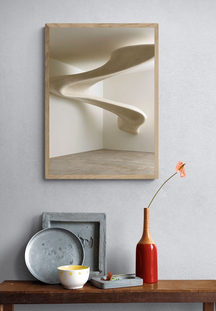 Sculptural Spiral Interior Photography Poster. — room view 3