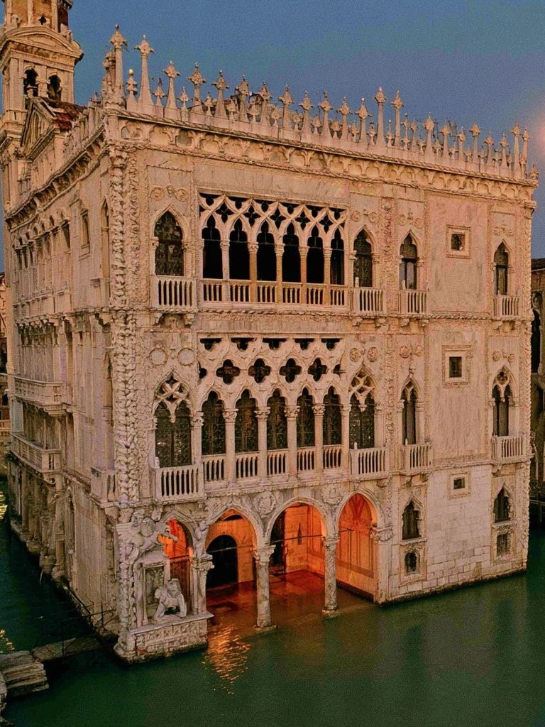 Venetian Gothic Palace at Dusk Poster. poster — architecture art