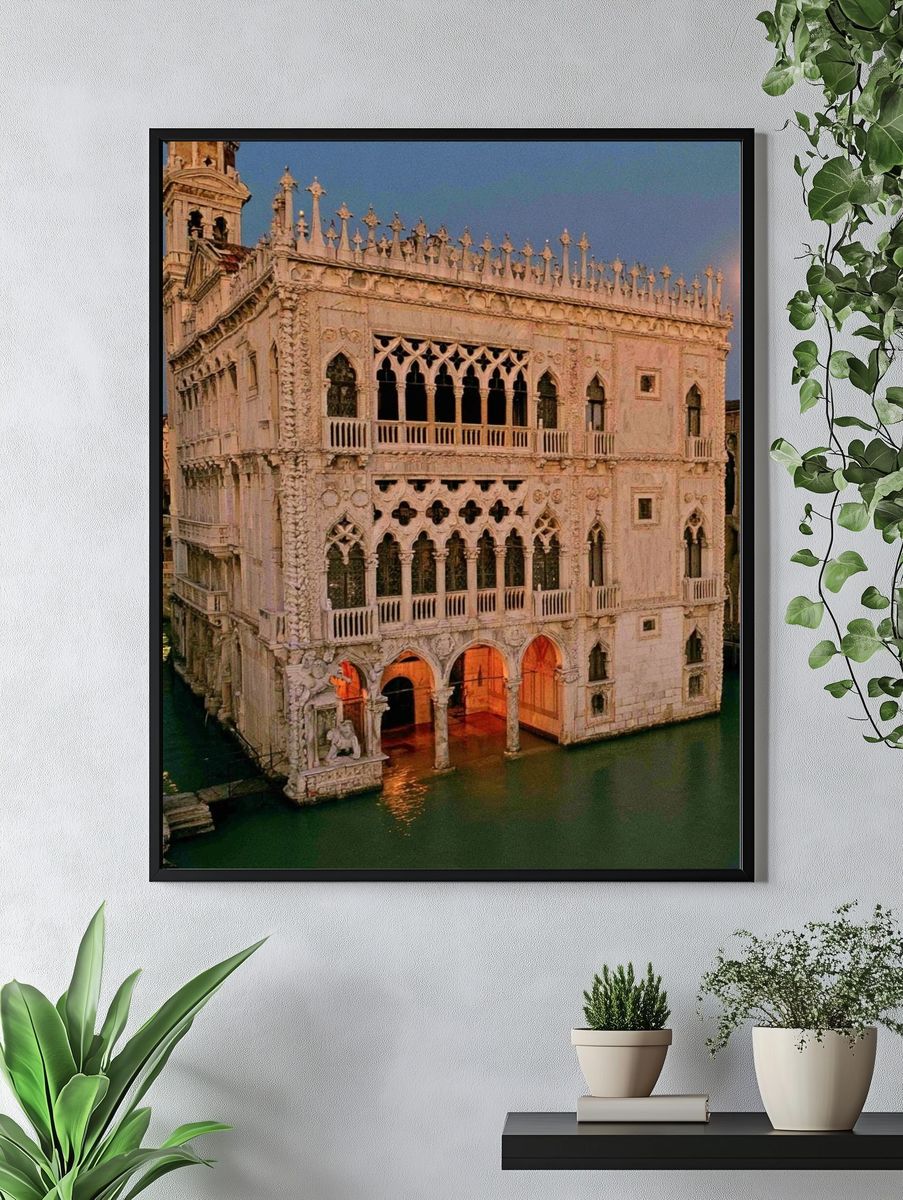 Venetian Gothic Palace at Dusk Poster. — room view 4