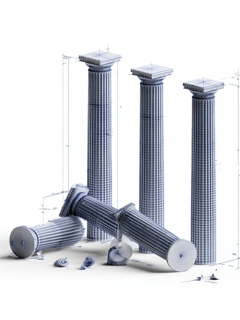 Classical Columns Blueprint Print. poster detail