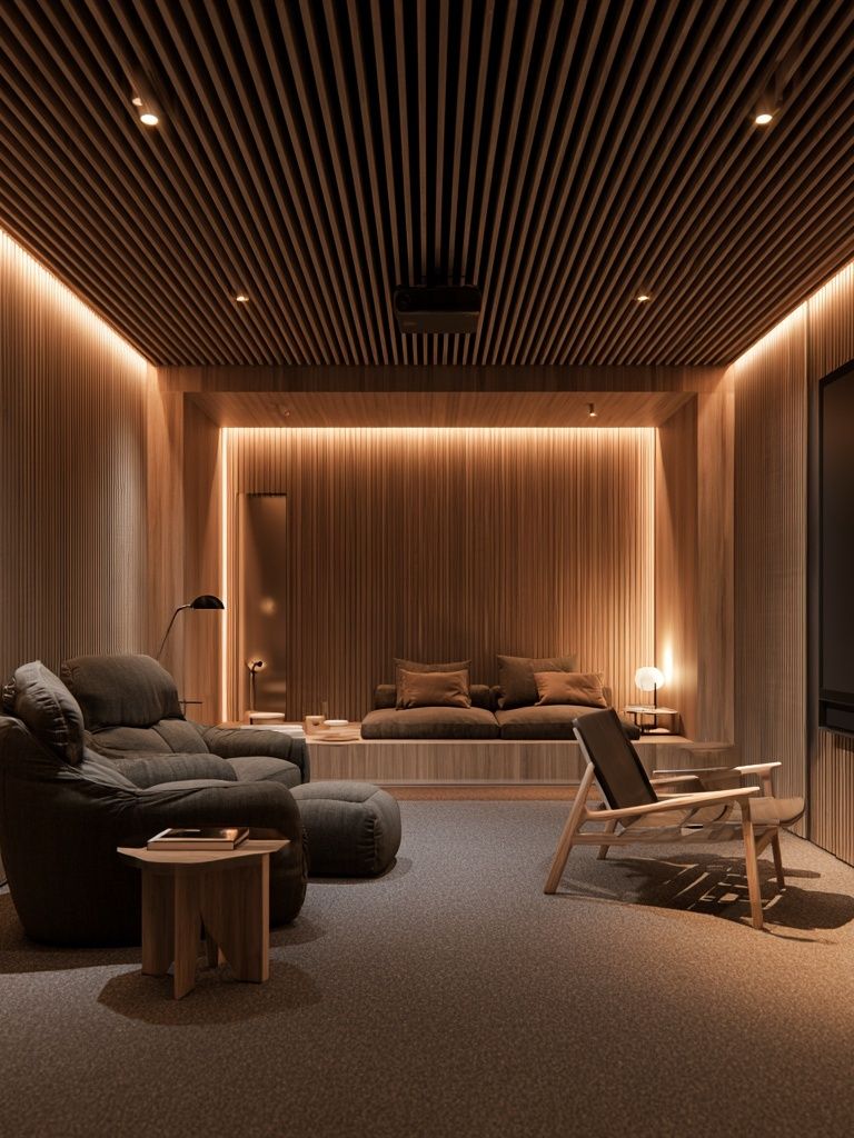 Modern Home Theater Interior Poster. poster detail