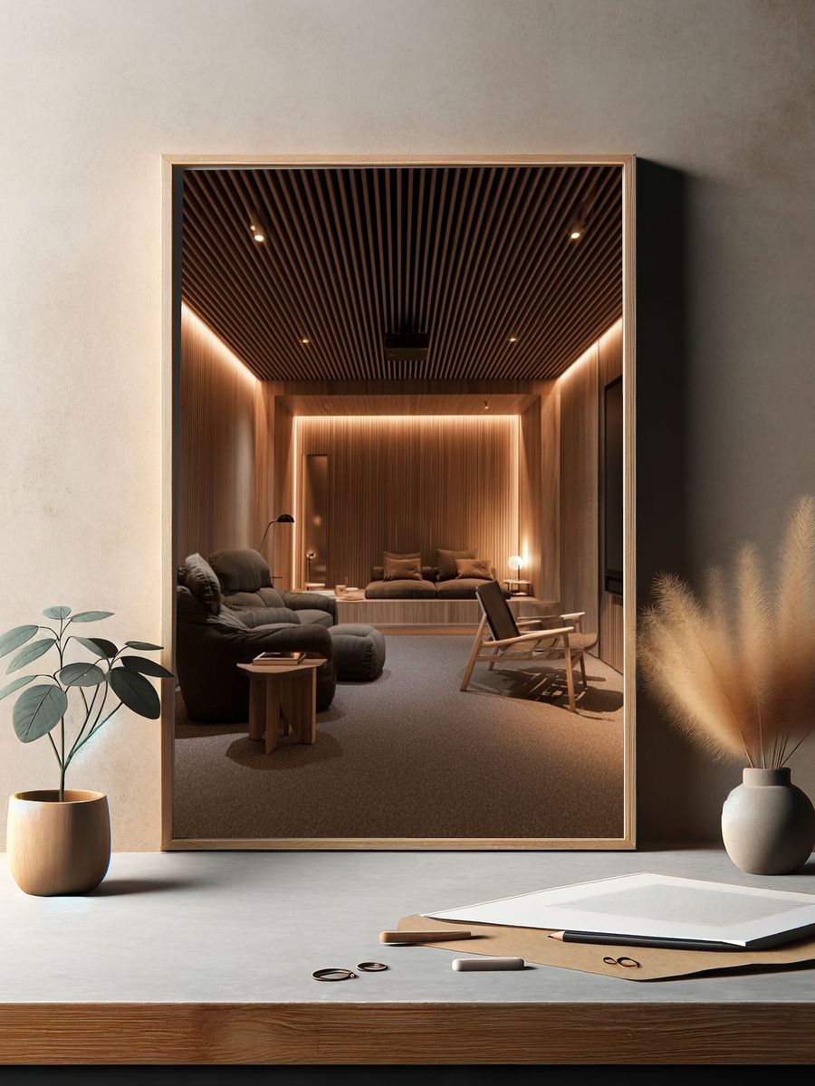Modern Home Theater Interior Poster. — room view 2