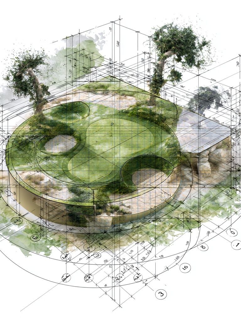 Architectural Garden Concept Poster. poster — architecture art