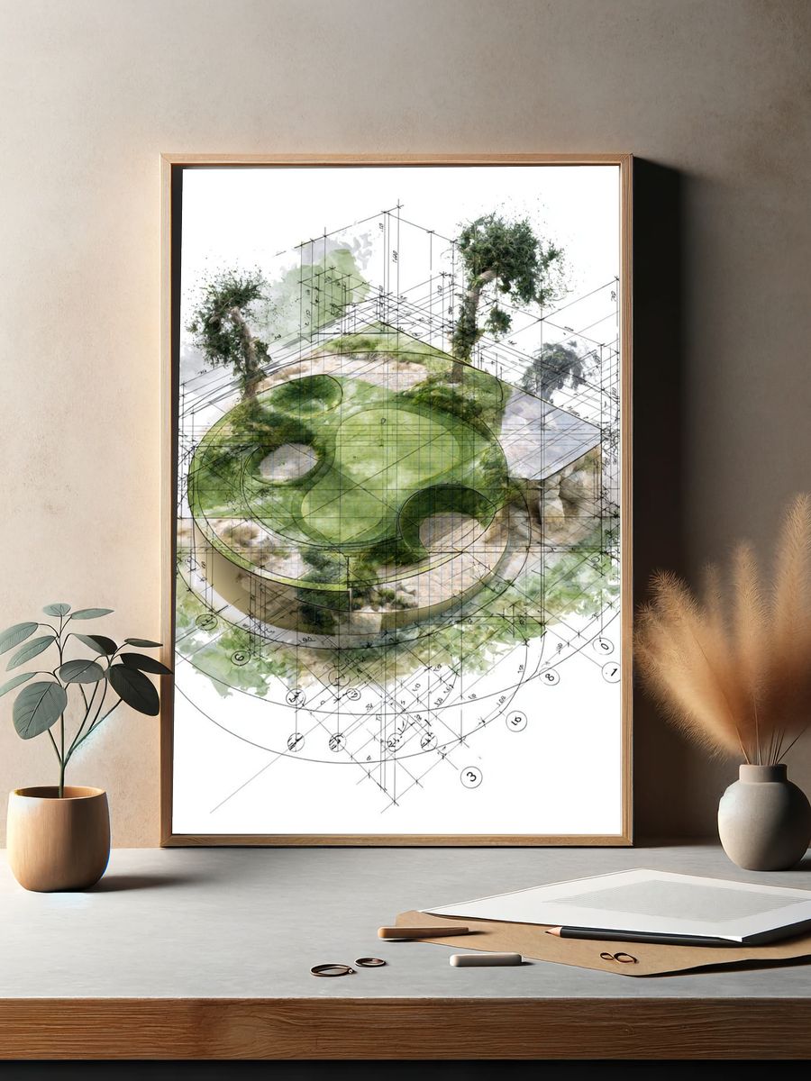 Architectural Garden Concept Poster. — room view 2