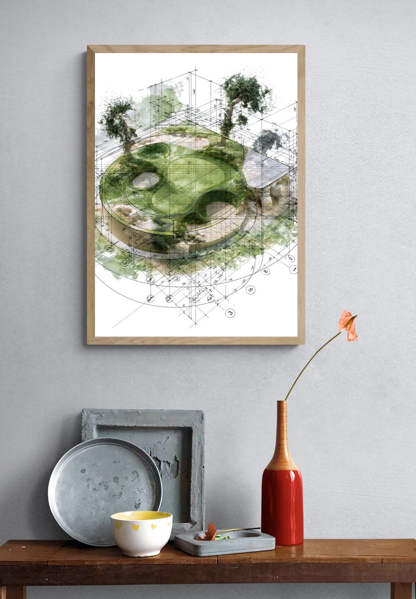 Architectural Garden Concept Poster. — room view 3