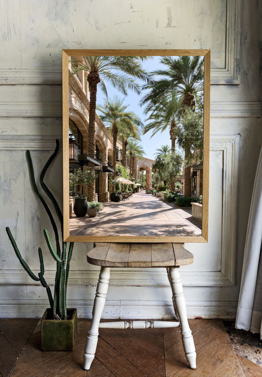 Palm Courtyard Architecture Poster. room preview