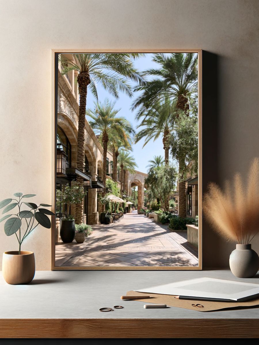 Palm Courtyard Architecture Poster. — room view 2