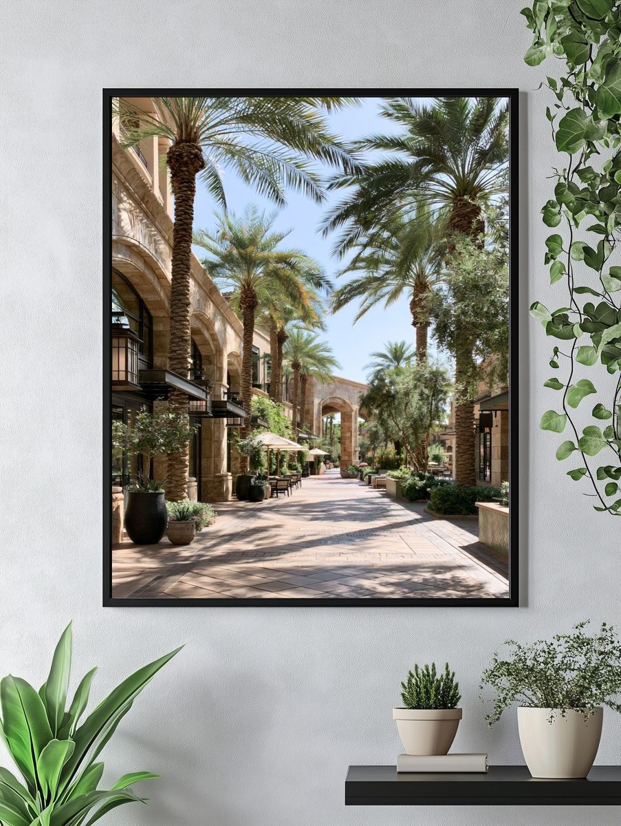 Palm Courtyard Architecture Poster. — room view 4
