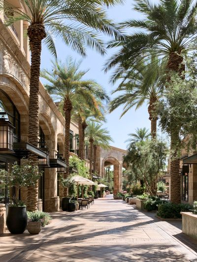 Palm Courtyard Architecture Poster.