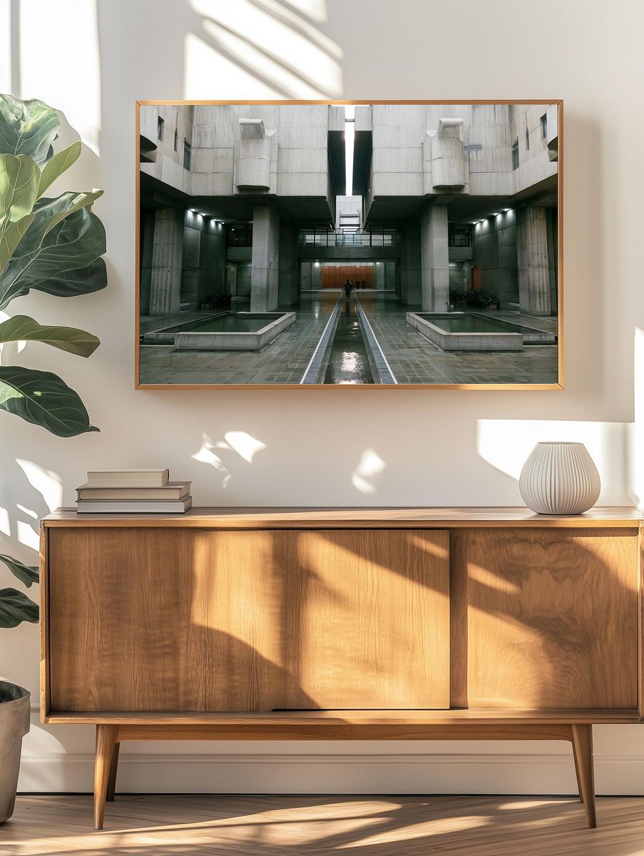 Brutalist Courtyard Architecture Poster. — room view 3