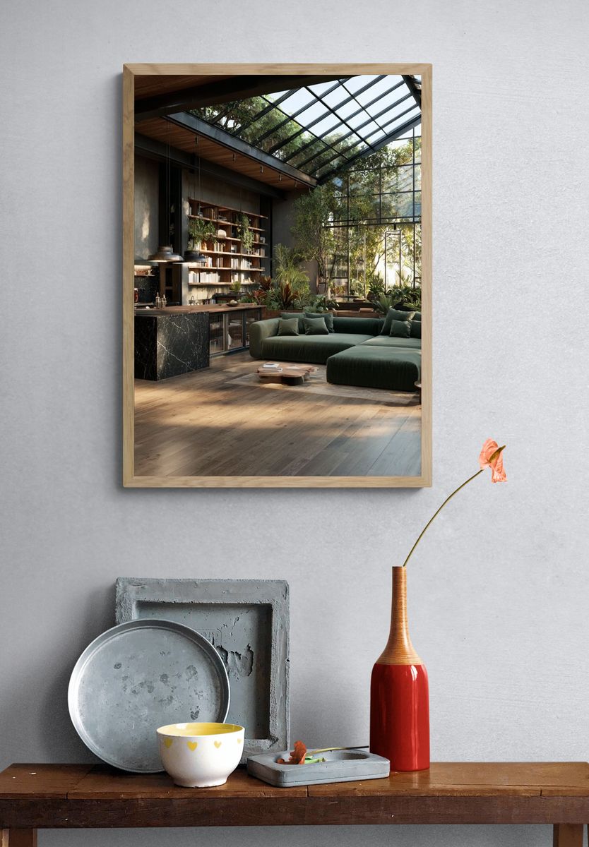 Glasshouse Living Room Interior Print. — room view 3