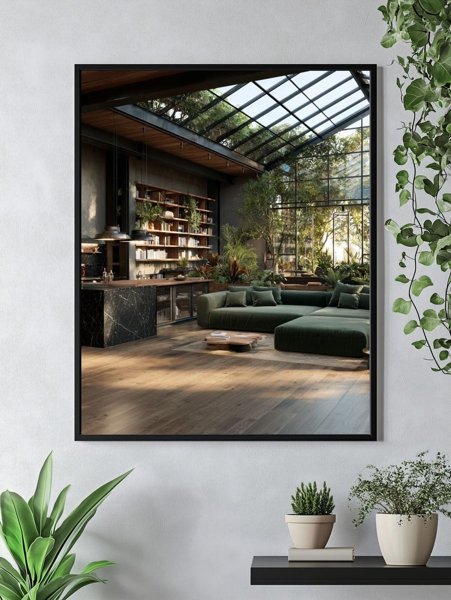 Glasshouse Living Room Interior Print. — room view 4