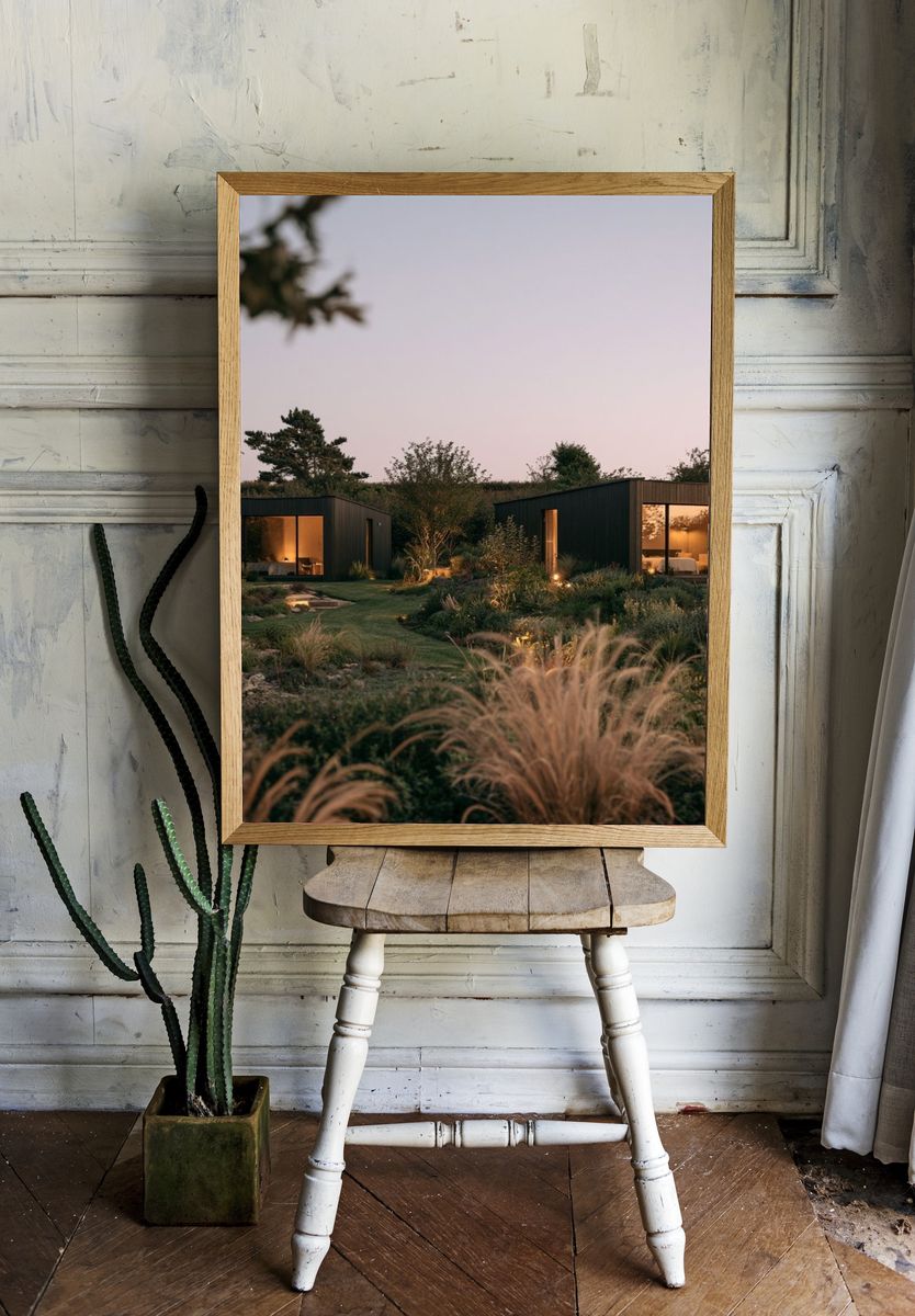 Modern Garden Cabins Photography Poster. — room view 1