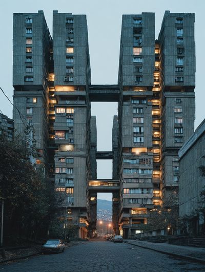 Brutalist Apartment Blocks Poster.