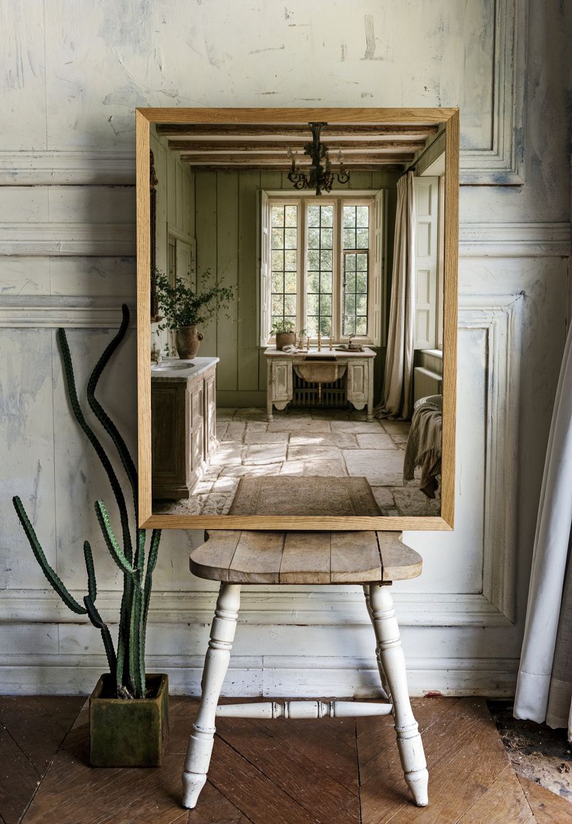Rustic French Bathroom Interior Print. room preview