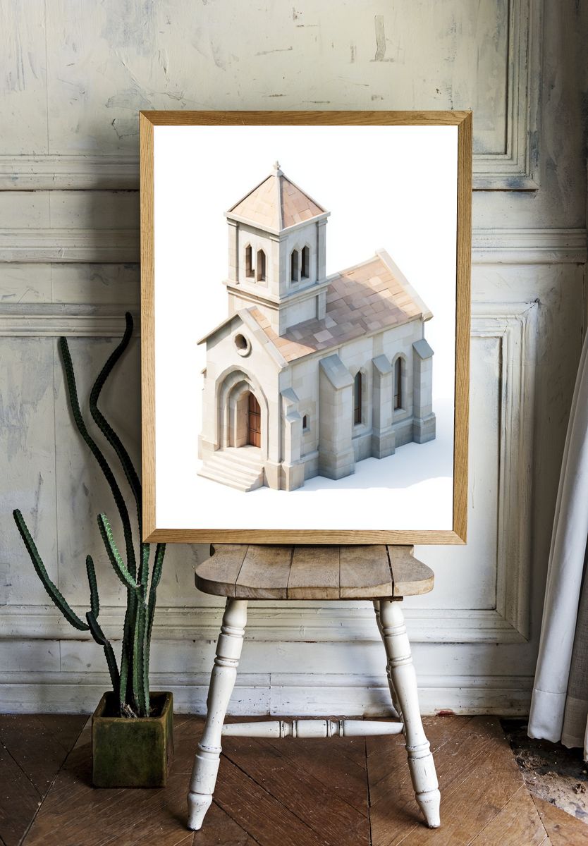 Stone Chapel Illustration Poster. room preview
