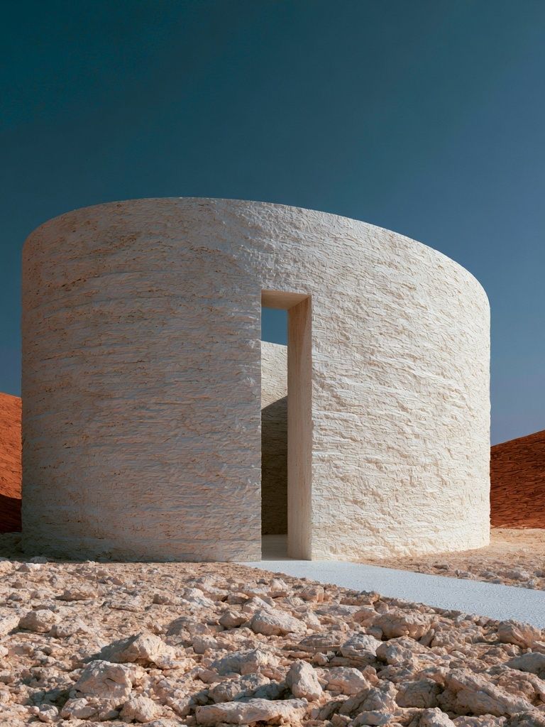 Desert Stone Pavilion Photography Poster. poster detail