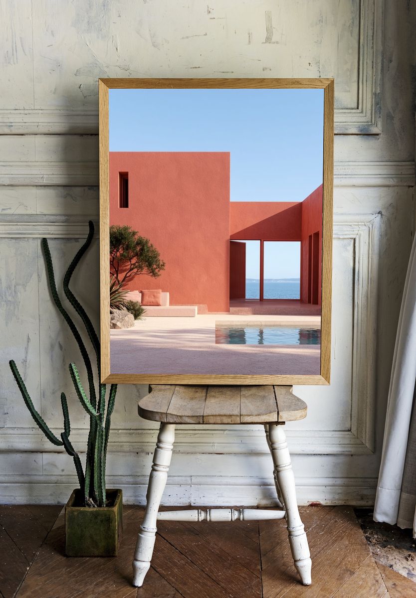 Seaside Modern Villa Photography Poster. room preview