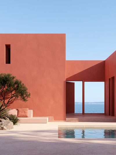 Seaside Modern Villa Photography Poster.