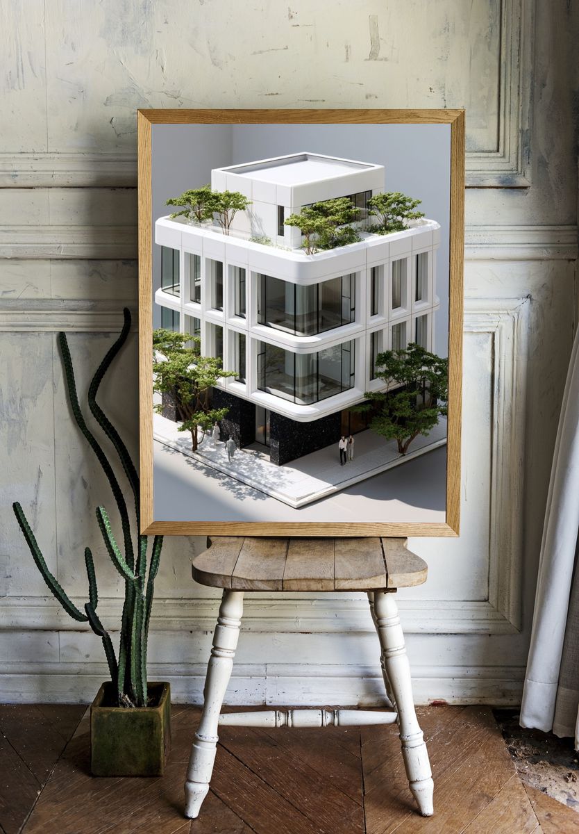 Modern Architectural Model Print. room preview