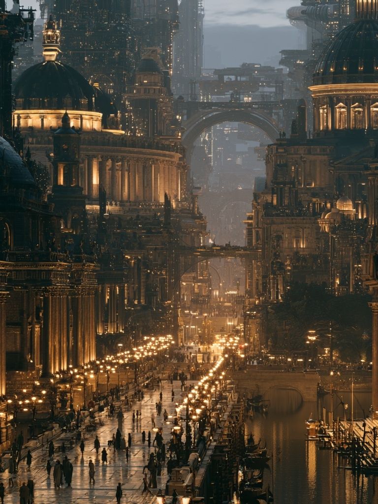 Futuristic Cityscape Architecture Poster. poster detail