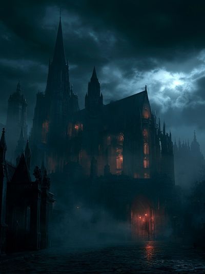 Gothic Cathedral in Storm Poster.