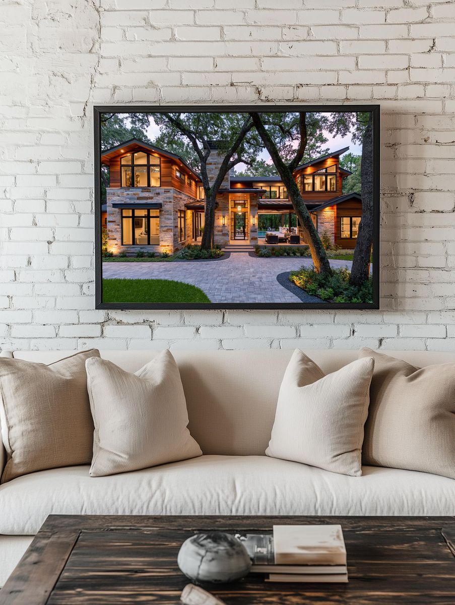 Modern Luxury Home Architecture Poster. — room view 1