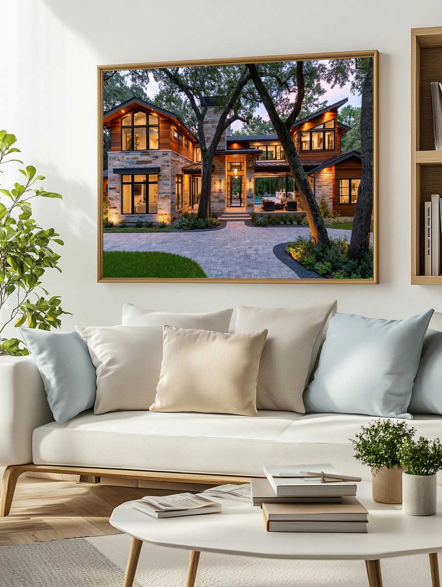 Modern Luxury Home Architecture Poster. — room view 2
