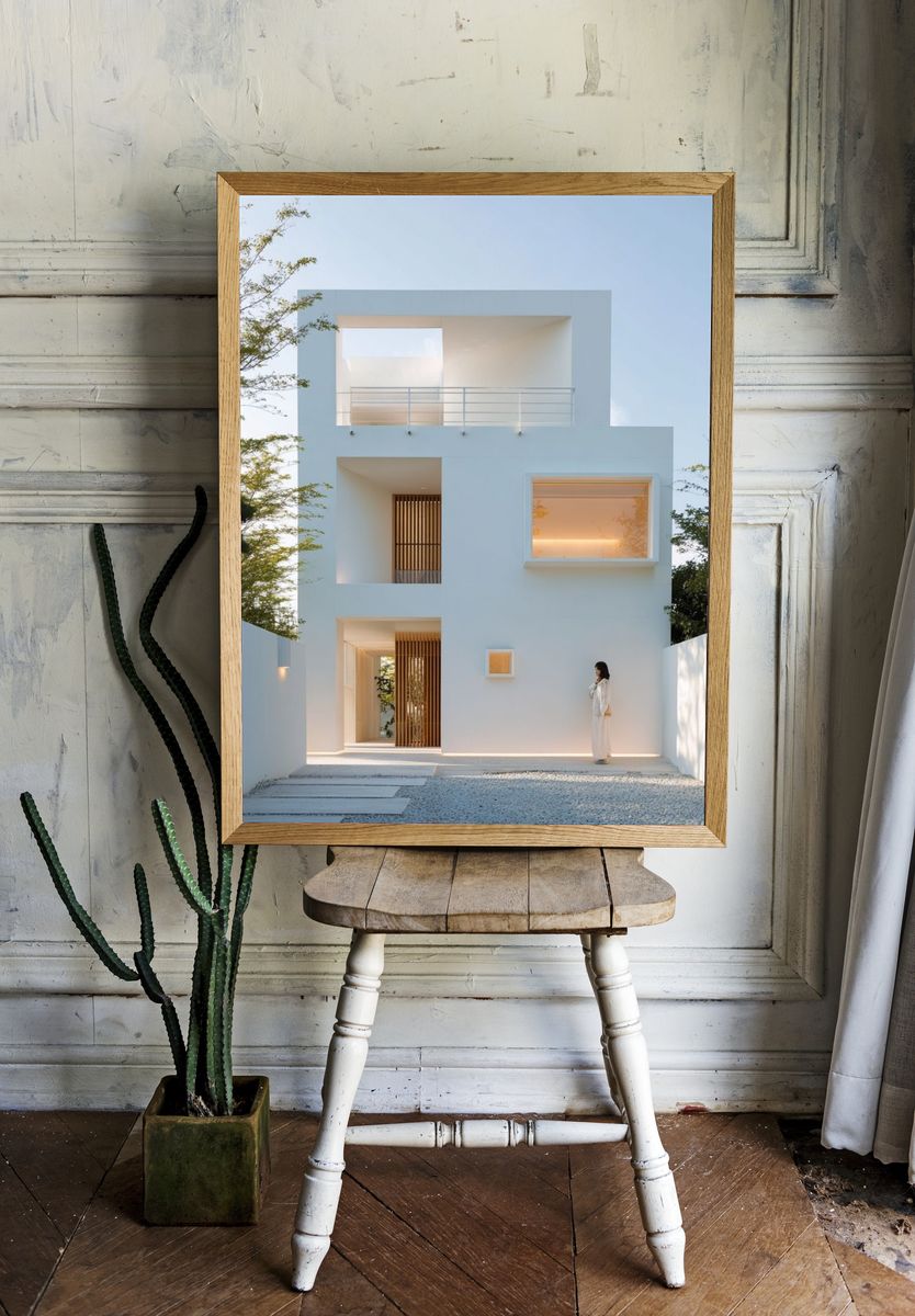 Minimalist White House Architecture Poster. room preview