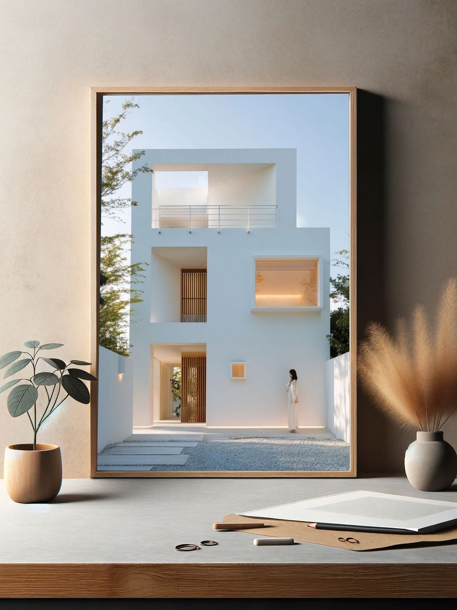 Minimalist White House Architecture Poster. — room view 2
