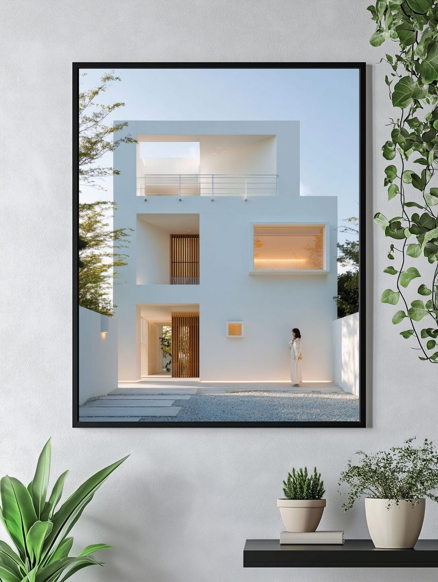 Minimalist White House Architecture Poster. — room view 4