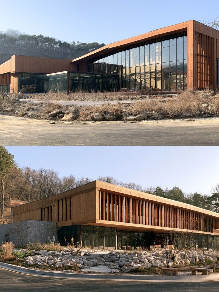 Modern Woodland Architecture Poster. poster detail