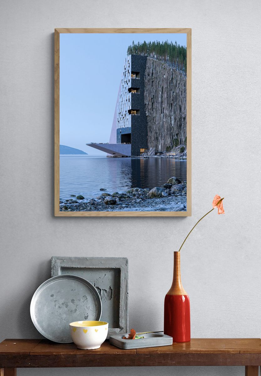 Cliffside Modern Hotel Photography Poster. — room view 3