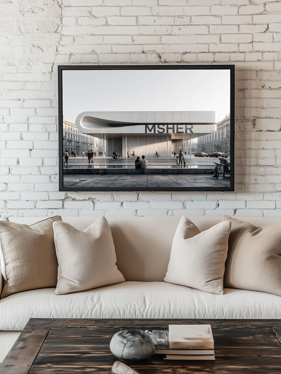 Modern Urban Pavilion Architecture Poster. — room view 1