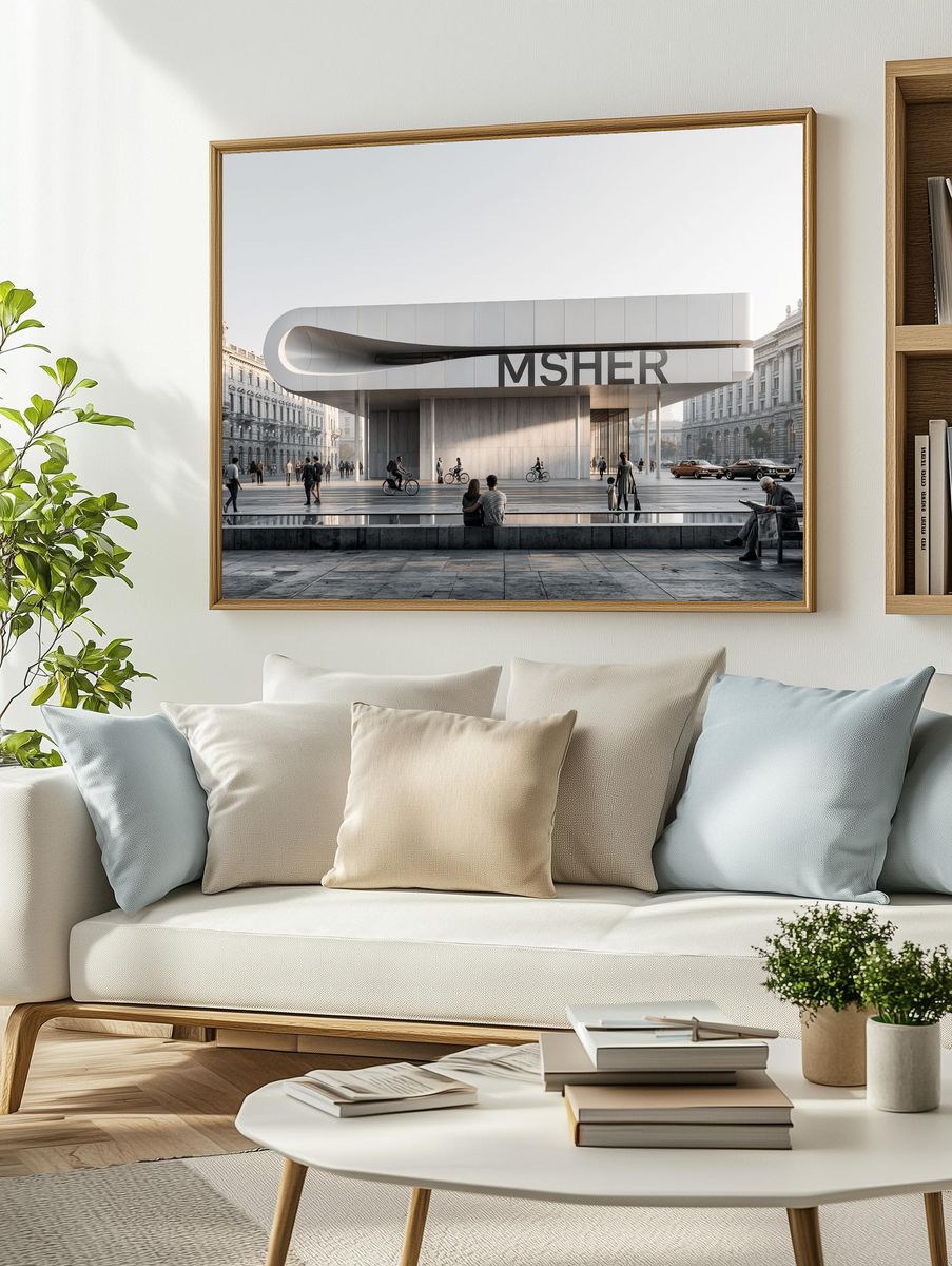 Modern Urban Pavilion Architecture Poster. — room view 2