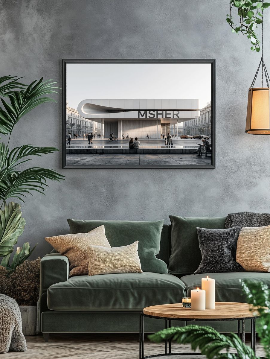 Modern Urban Pavilion Architecture Poster. — room view 4