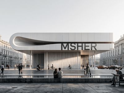 Modern Urban Pavilion Architecture Poster. poster