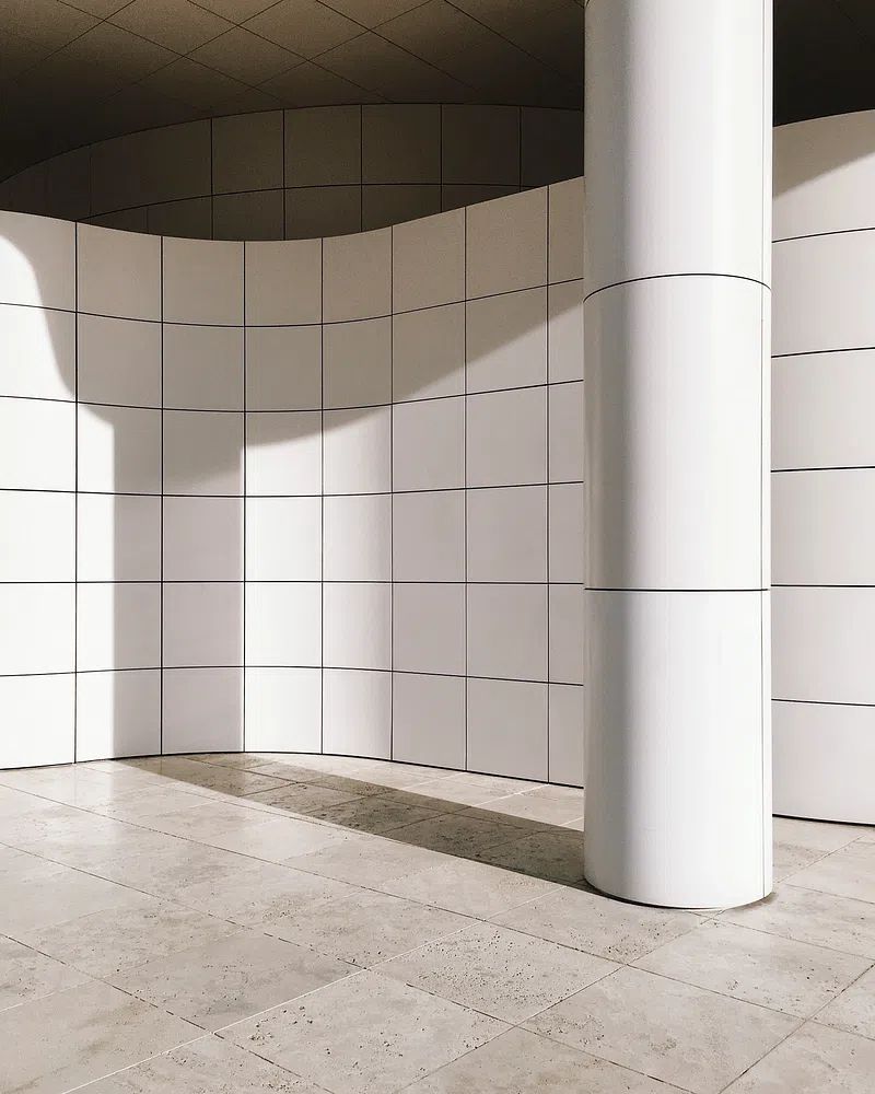 Curved Minimalist Architecture Poster. poster — architecture art