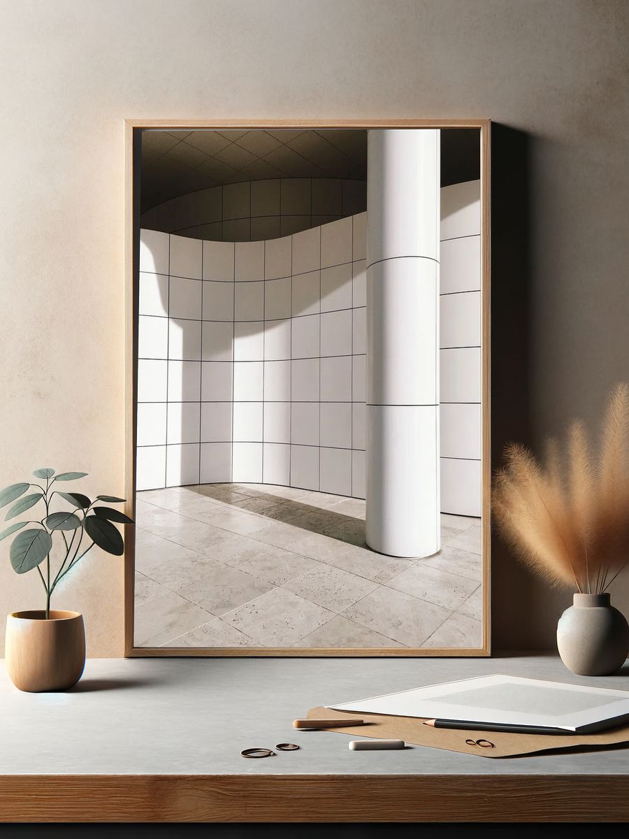 Curved Minimalist Architecture Poster. — room view 2